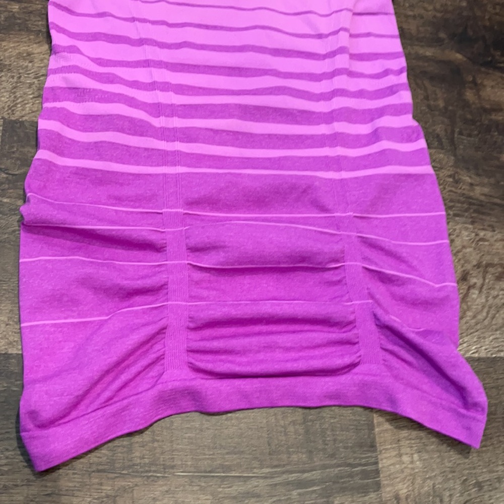 Athleta Purple Striped Ruched Racer Back Tank - Picture 3 of 4